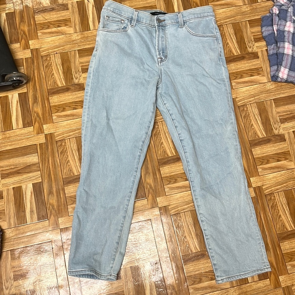 J brand light wash cropped boyfriend jean